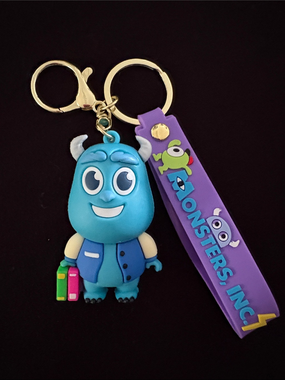 Monsters, Inc. Monsters University Sulley Keychain Bag Charm with Purple Strap